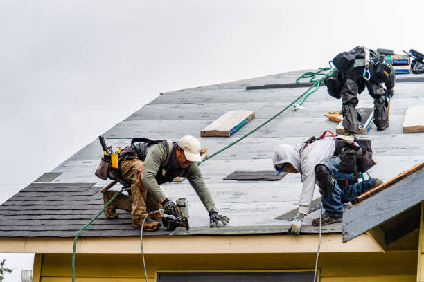 Professional Gutter Installation technician working in Attica, NY